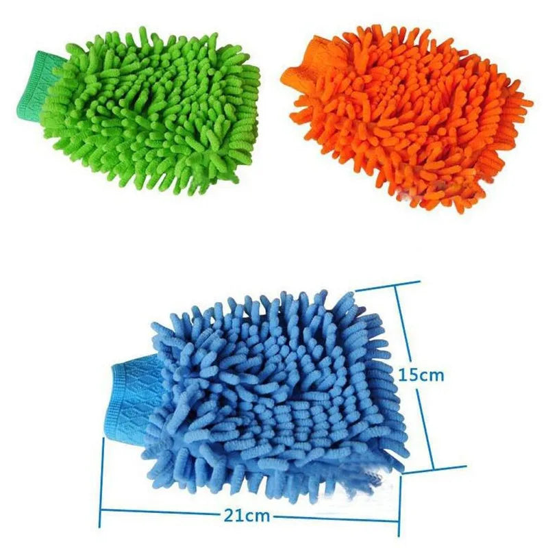 Thick Waterproof Chenille Car Wash Mitt, Double-Faced Detailing and Wax Glove