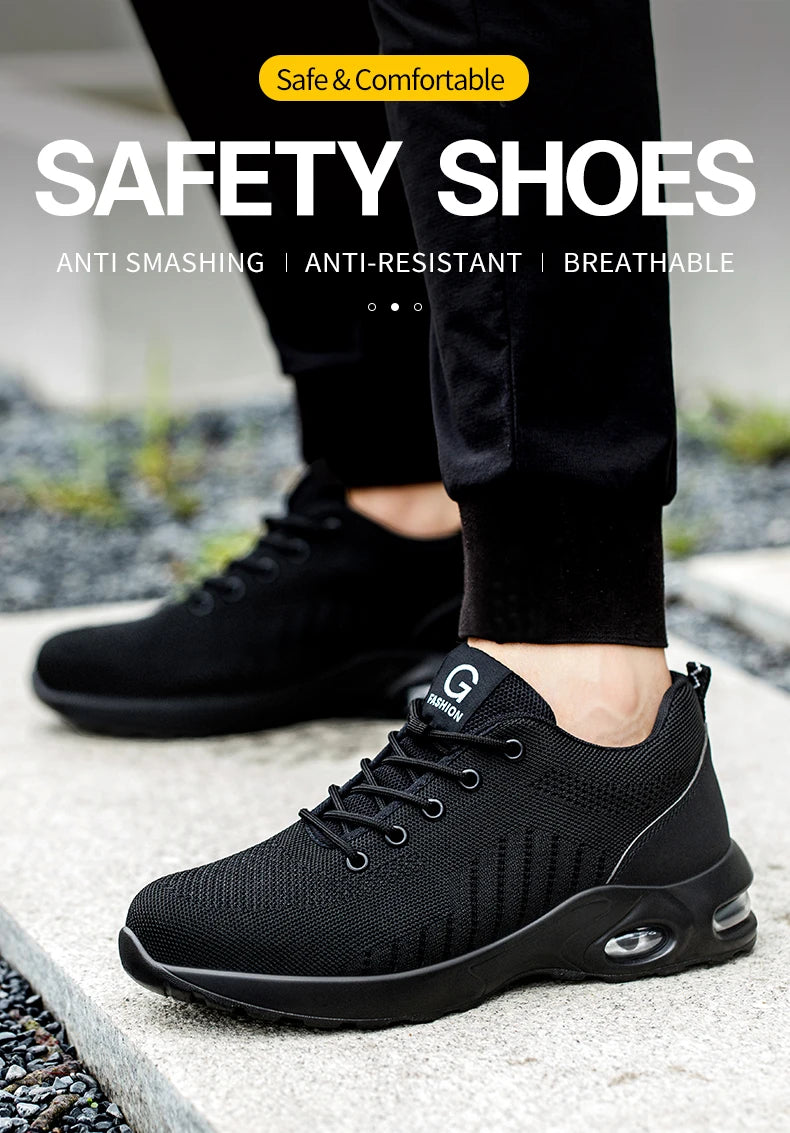 Men's Steel Toe Anti-Smash Work Sneakers & Tactical Boots - image 8