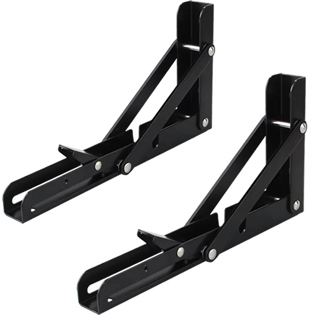 2-Piece Heavy-Duty Adjustable Folding Shelf Brackets