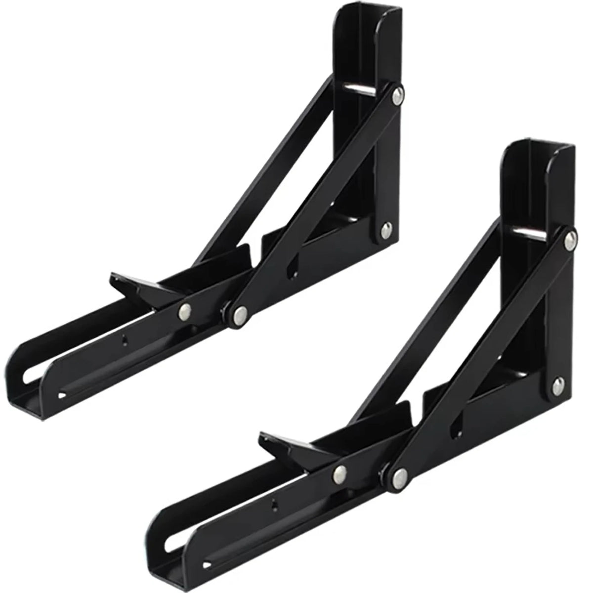2-Piece Heavy-Duty Adjustable Folding Shelf Brackets