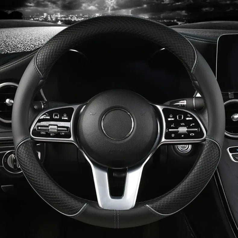 Diamond Texture Steering Wheel Cover, 14.5 to 15 Inch