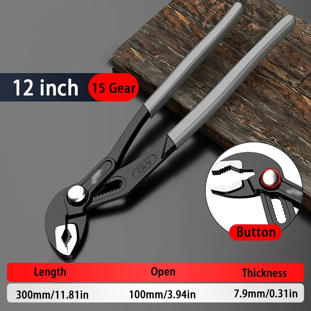 1pc Water Pump Pliers, Plumbing Pipe Wrench Adjustable Water Pipe Clamp Pliers, DIY Multi-Function Work Hand Tool
