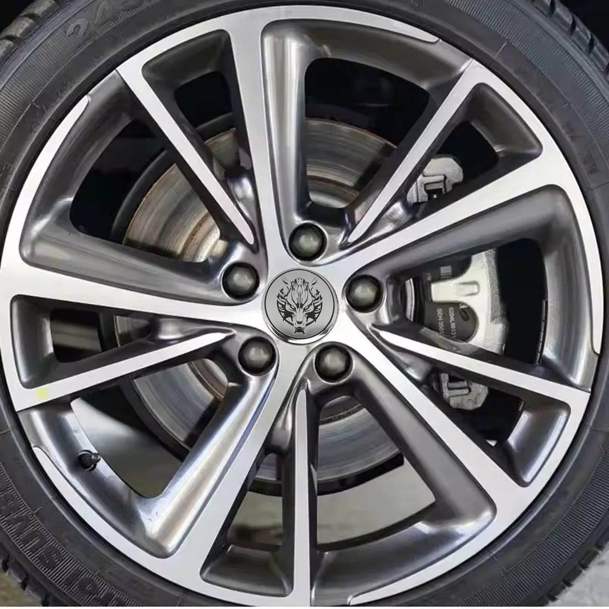 Wolf Emblem Wheel Center Hub Caps, 56/60mm 4-Pack - image 4