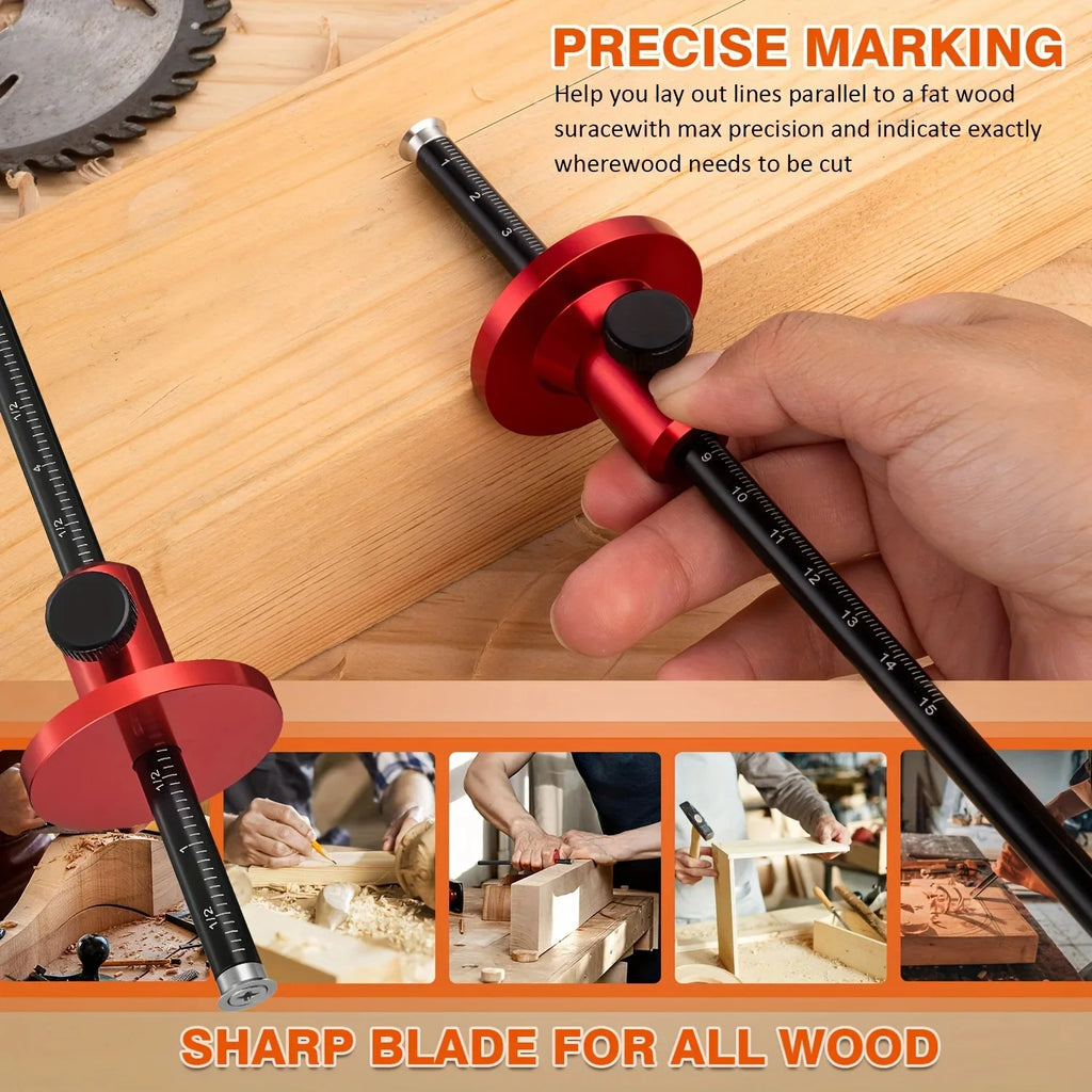 Woodworking Wheel Marking Gauge - Dual Scale Inch/mm Scriber - image 2