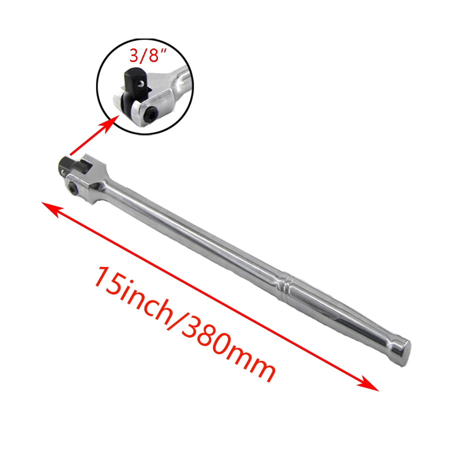 15 inch Heavy Duty 380MM Length Breaker Bar Use for Stubborn Nuts and Bolts 3/8 1/2 inch Drive Wrench Toughbuilt Hand Tools