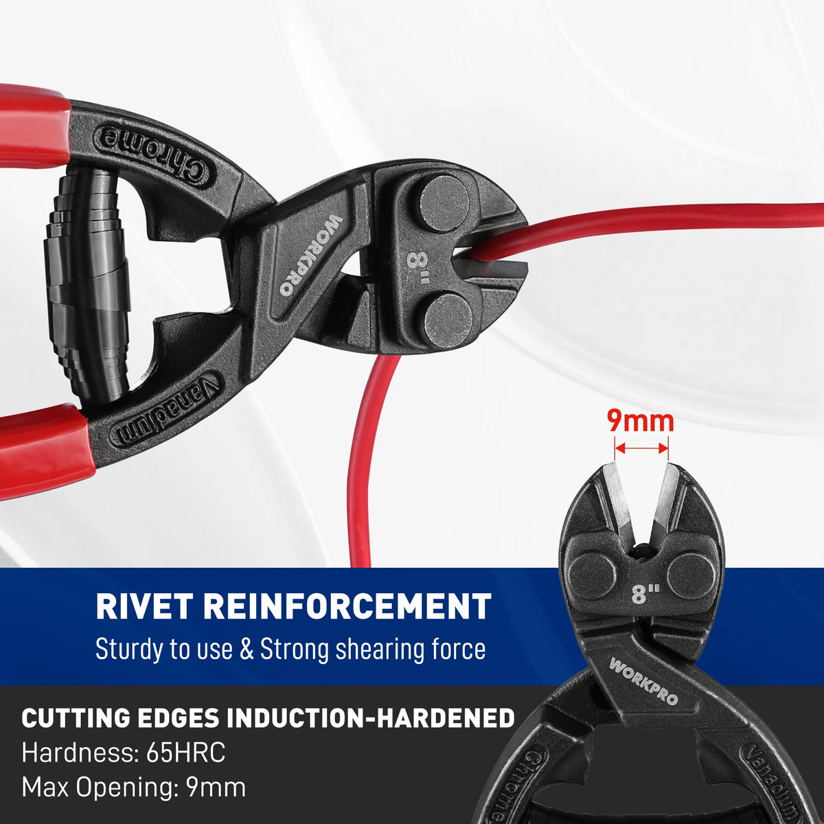 WORKPRO 200mm Bolt Cutter – High Leverage Heavy Duty Wire Cutter - image 3