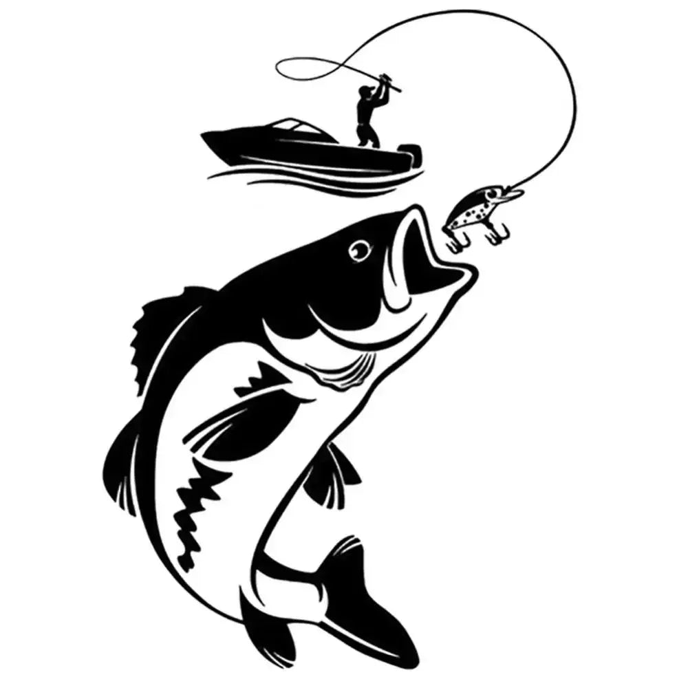 Fishing Theme Vinyl Decal Sticker for Car or Boat