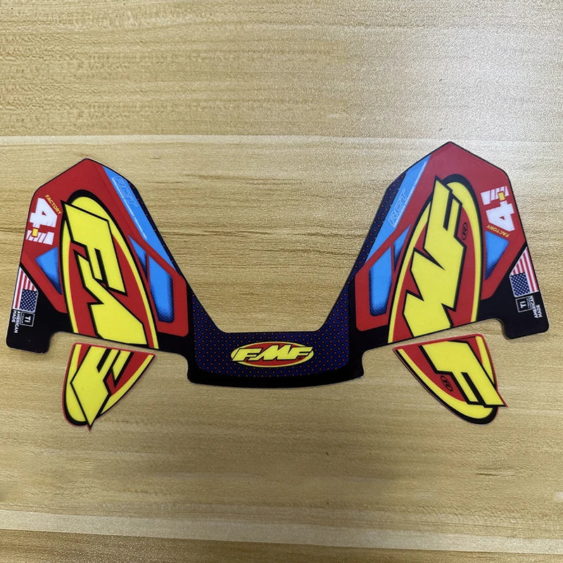 4T Motorcycle Exhaust Muffler Sticker, 10.2 x 5.9 in