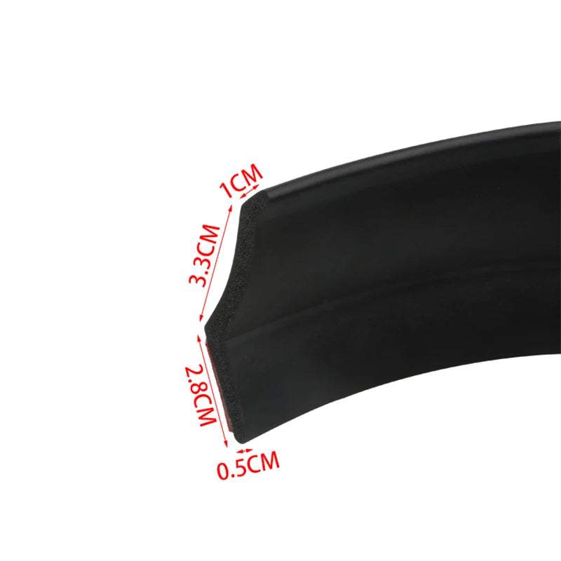 Universal Front Bumper Lip Rubber Protector Strip, 60mm x 2.5m
