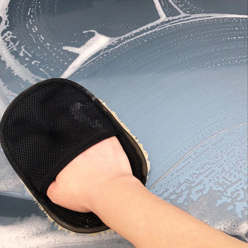 Soft Imitation Wool Car Wash Mitt for Cars and Motorcycles
