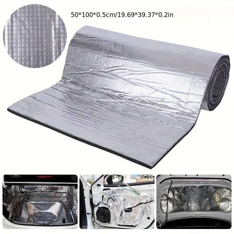 Aluminium foil insulation pads, self adhesive car hood heat and sound shield