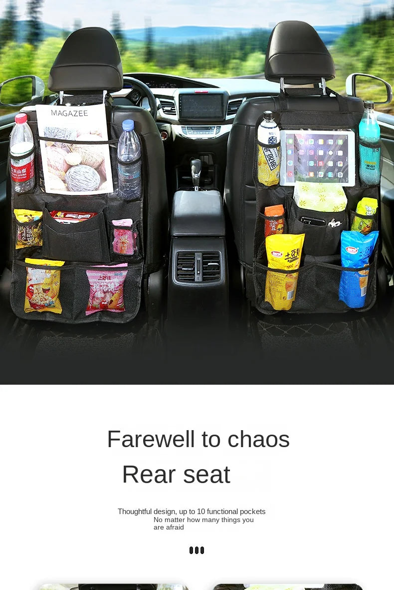 Car Back Seat Organizer with Tablet Holder and Storage Pockets
