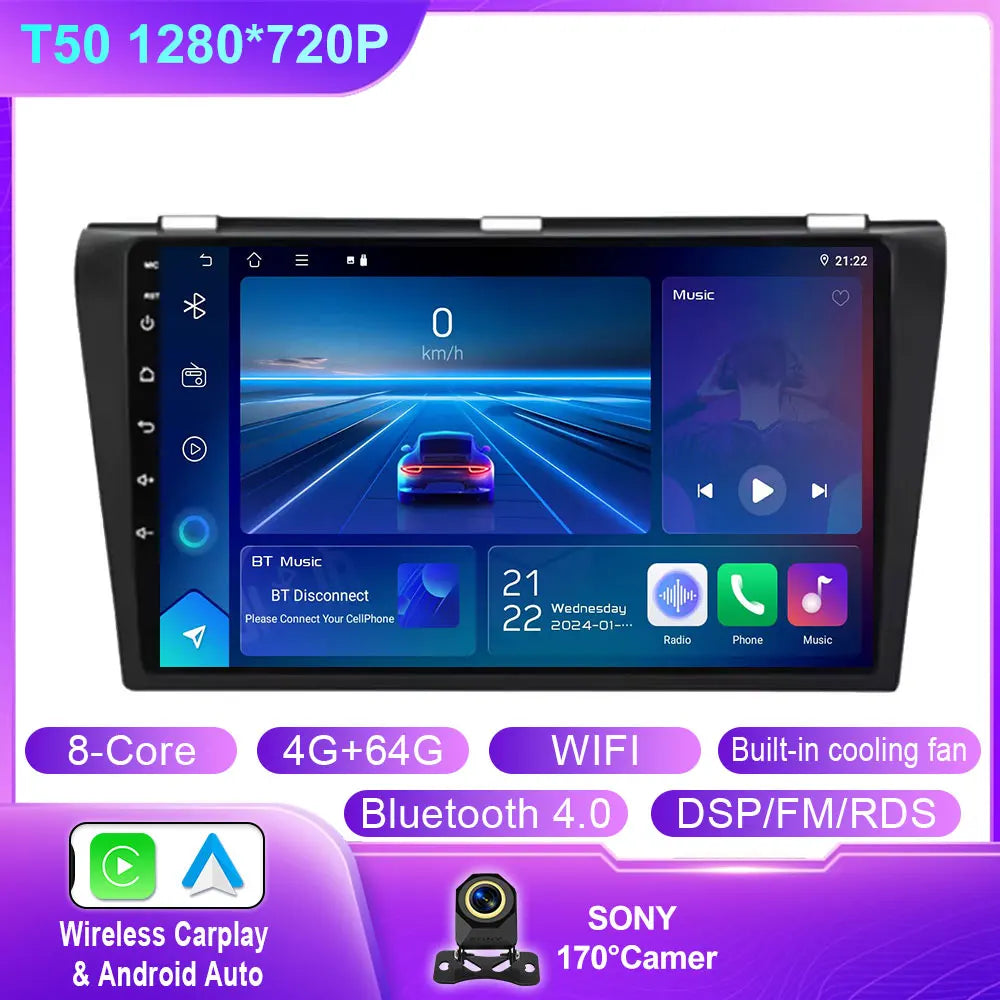 Mazda 3 2004-2009 Wireless CarPlay 9-Inch Multimedia Player - image 7