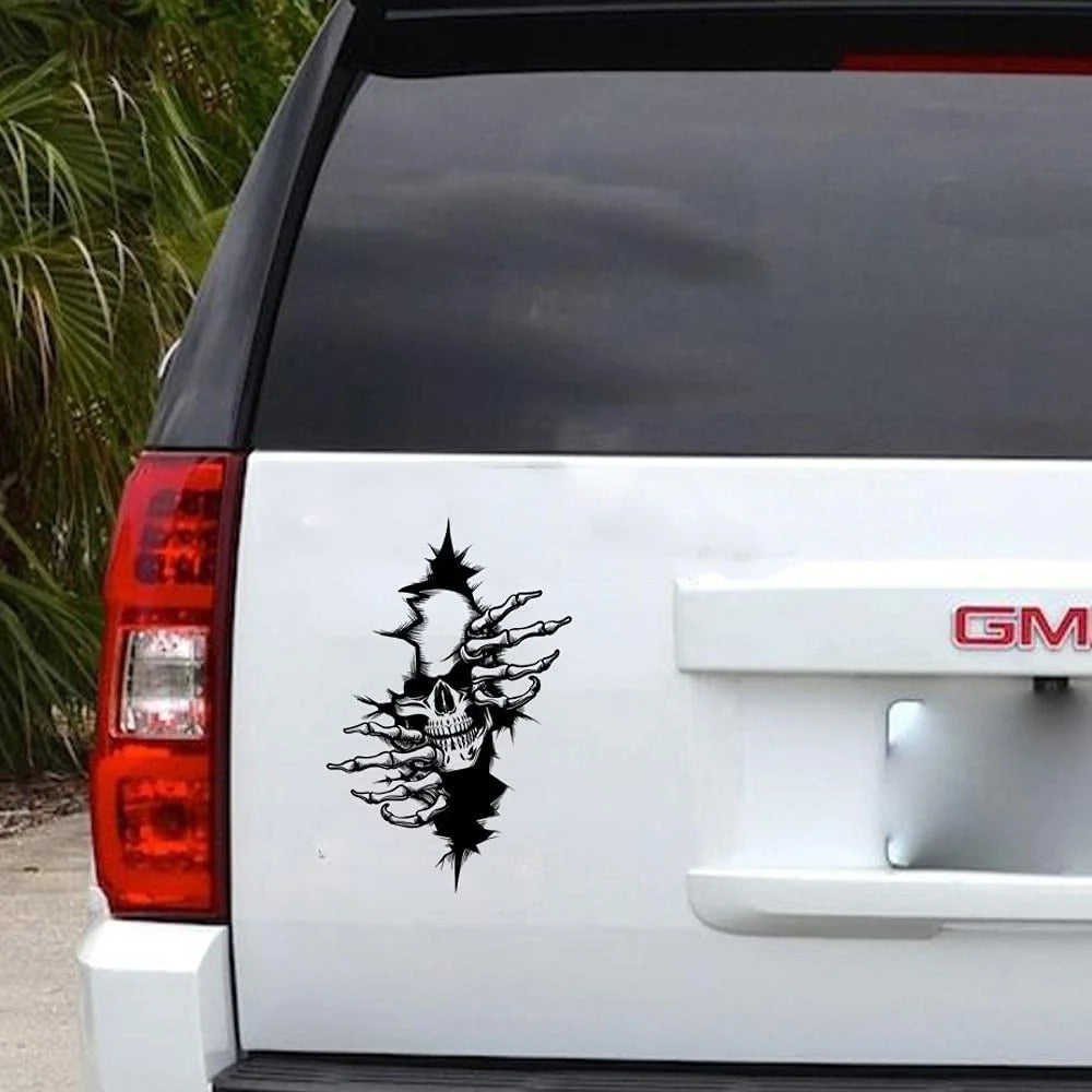 15cm Horror Skeleton Motorcycle Sticker, Waterproof PVC Decal - view 7