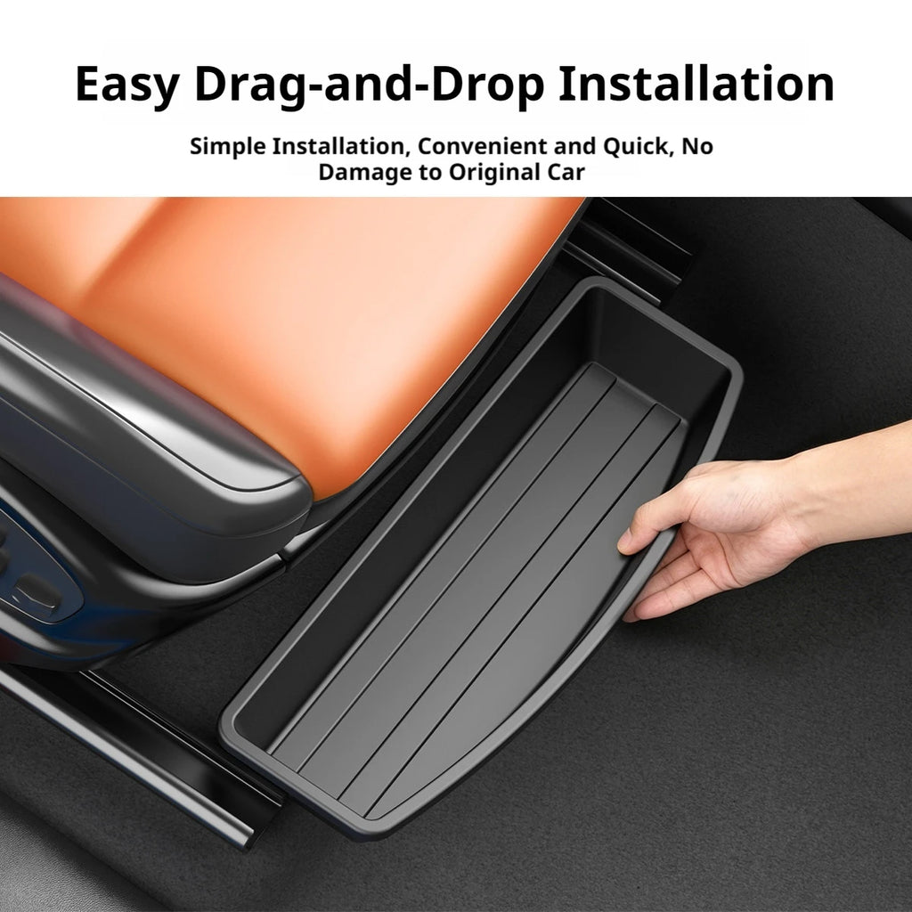 SEAMETAL Under Seat Storage Box Universal Car Seat Bottom Organizer Box Removable Storage Box Gadget Case Universal Accessories