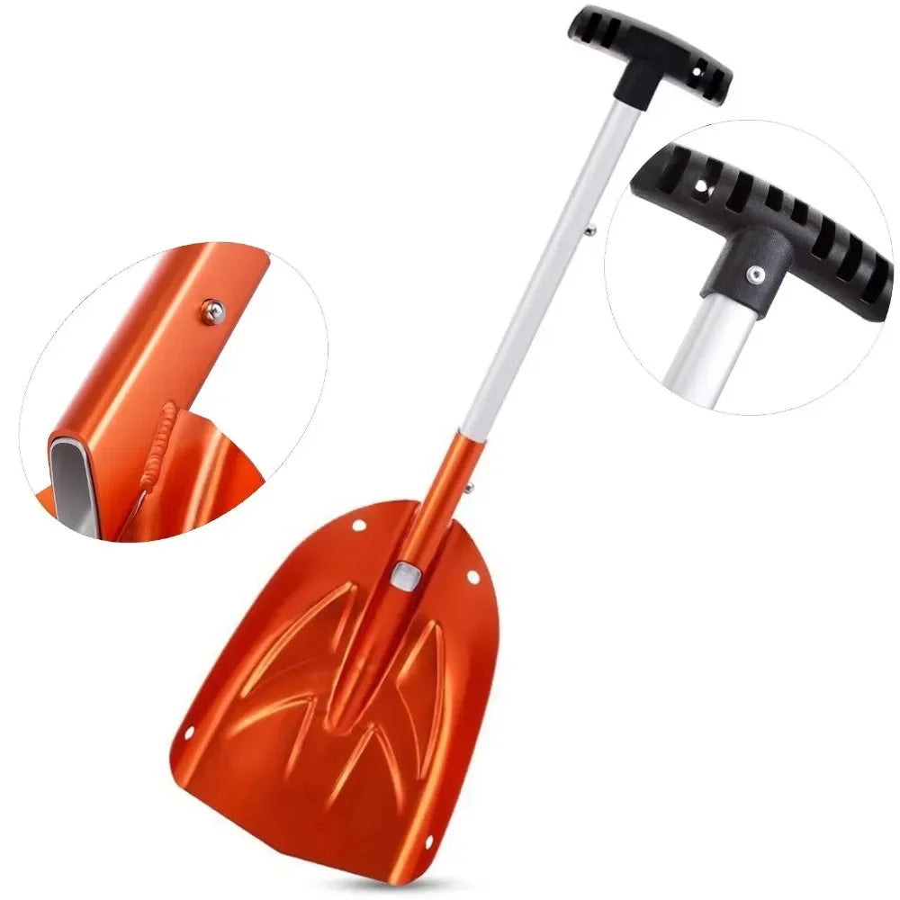 Auto Folding Emergency Snow Shovel with Extendable Handle Lightweight Aluminum Snow Shovel for Car Ski for Outdoor Camping