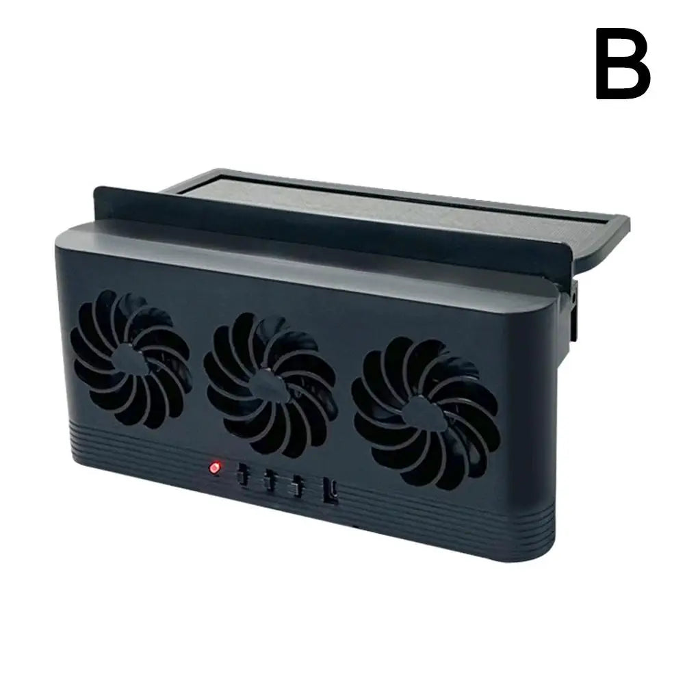 Solar Powered Car Window Exhaust Fan, 3 Air Outlets