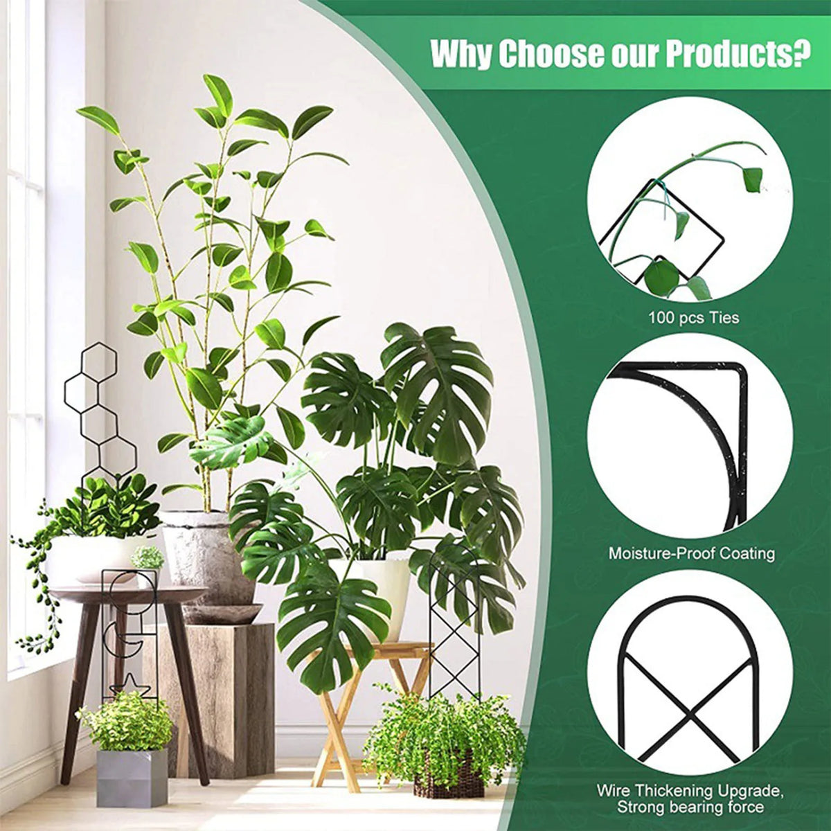 Iron Climbing Plant Trellis – Garden Support Stake Stand