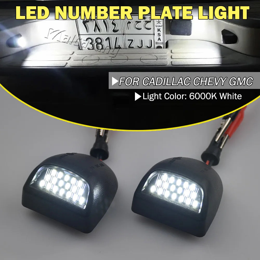 Bright LED License Plate Lights for Chevy & GMC Trucks 1999-2013