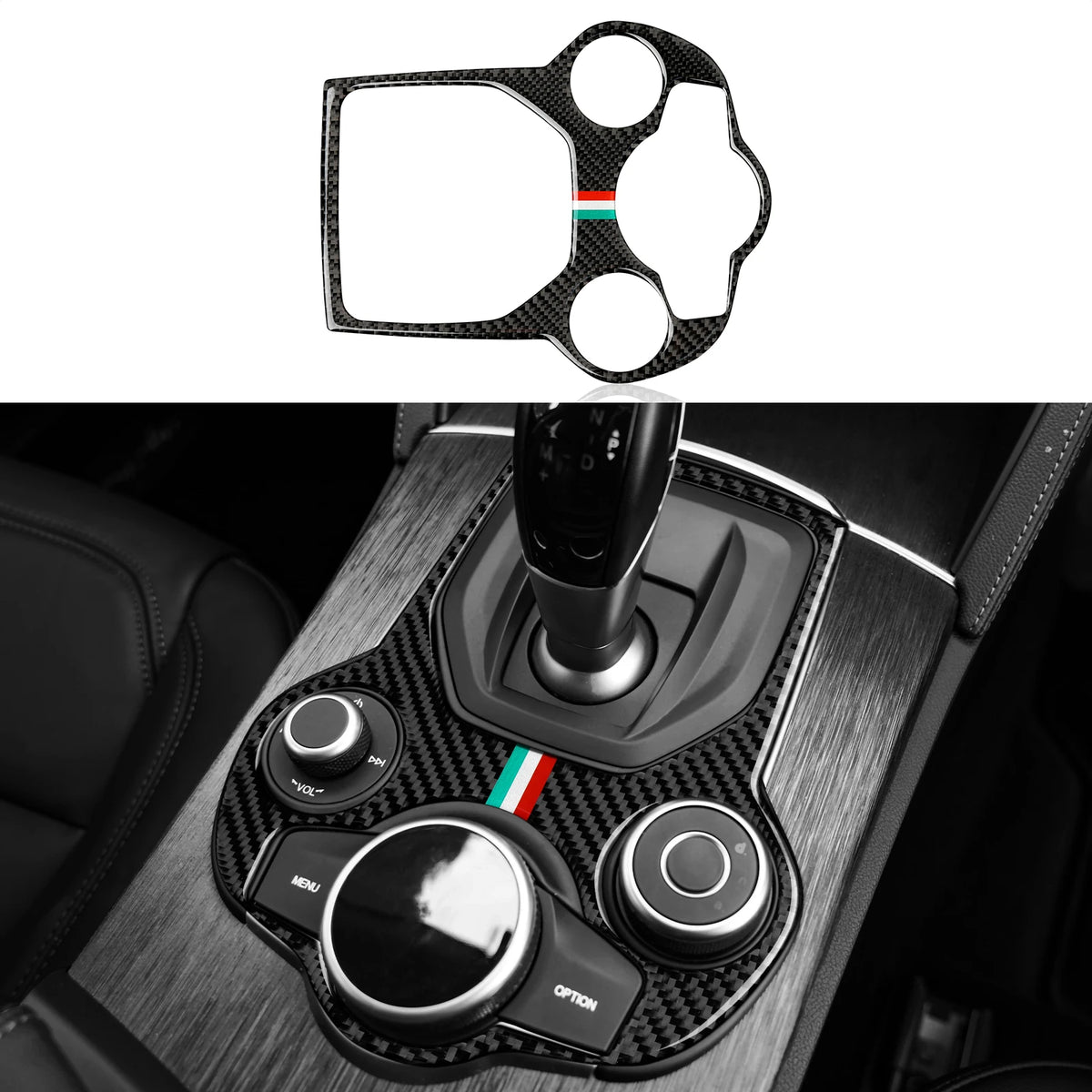 Carbon Fiber Interior Trim Stickers for Alfa Romeo Giulia and Stelvio