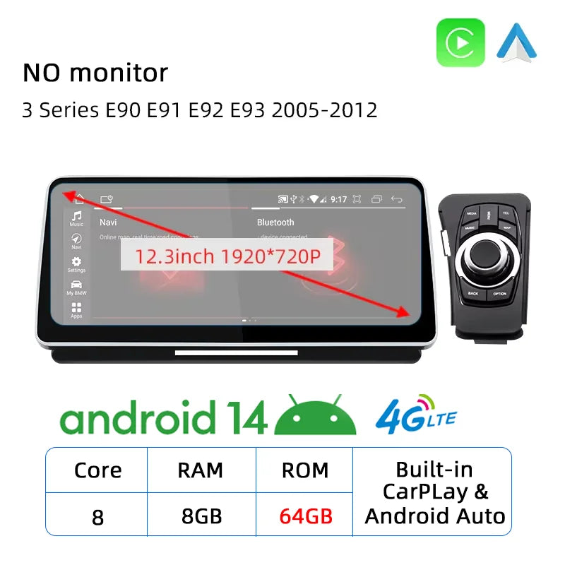 Android 14 CarPlay GPS for BMW 3 Series E90 E91 E92 E93 2005-2012 - image 13
