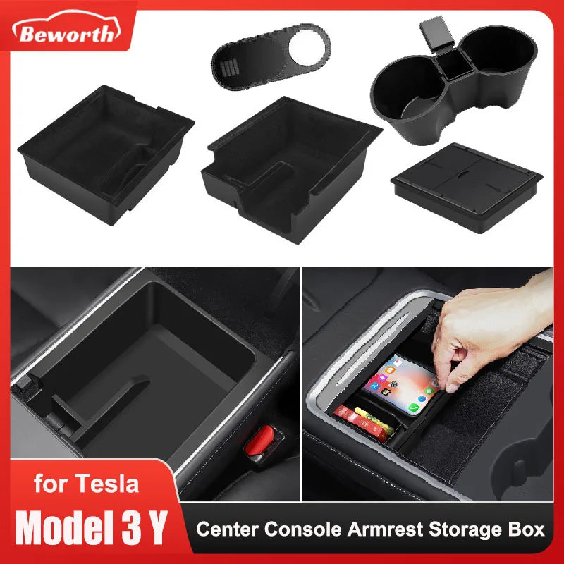 Center Console Storage Trays for Tesla Model 3 and Model Y