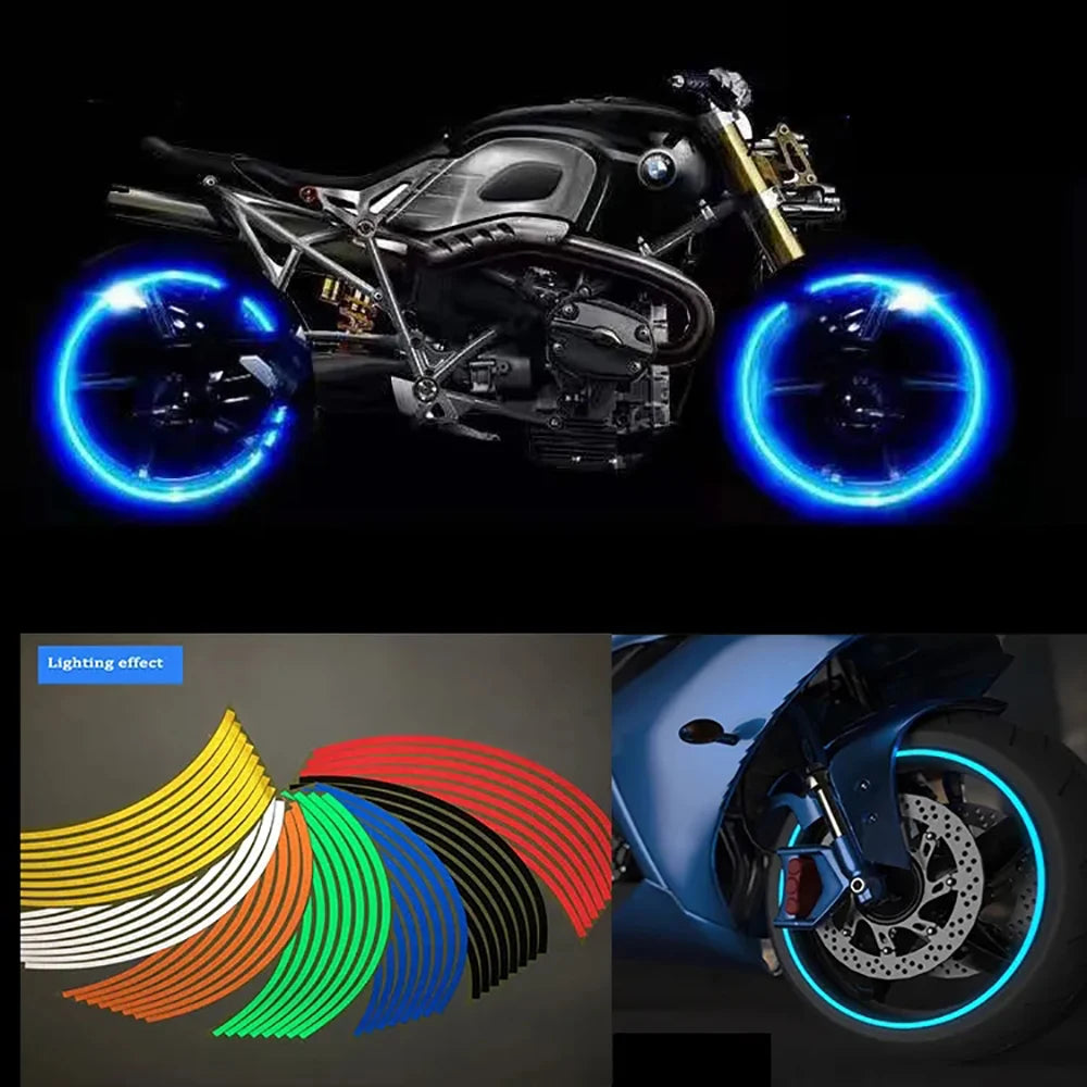 Reflective Wheel Rim Stripe Tape Set for 14-18 Inch Motorcycle Rims