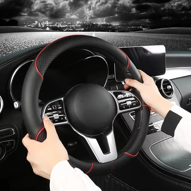 Diamond Texture Steering Wheel Cover, 14.5 to 15 Inch