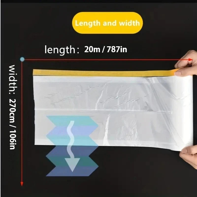 Pre-Taped Masking Film Protection PE Covering Cloth Tape for Living Room Furniture Dust-proof Spray Paint Automobile Painting