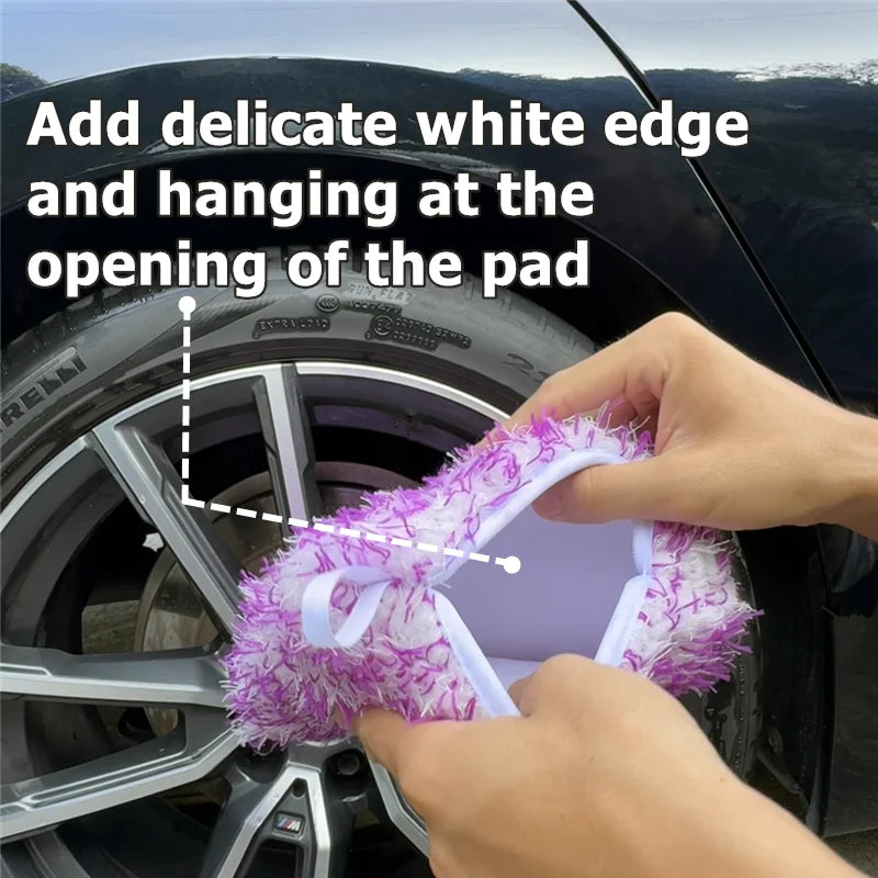 Microfiber Car Wash Pad with Side Opening, 7 x 8 Inch