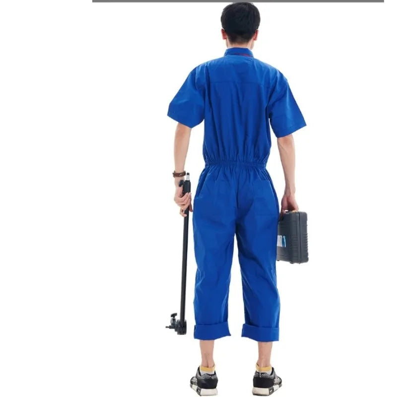Work Coveralls Short Sleeve Men Women Protective Overalls Repairman Car Workwear Uniforms Summer Plus Size