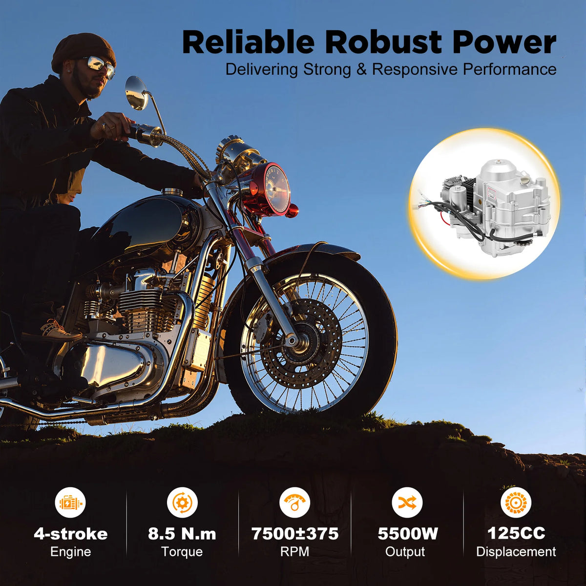 125cc 4-Stroke Engine with Reverse Gearbox for ATV & Go-Kart - image 2