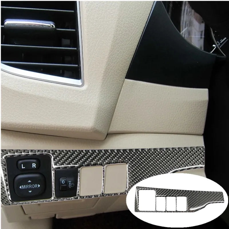 Black Carbon Fiber Interior Stickers for Toyota Corolla 2014-2018 - image 23
