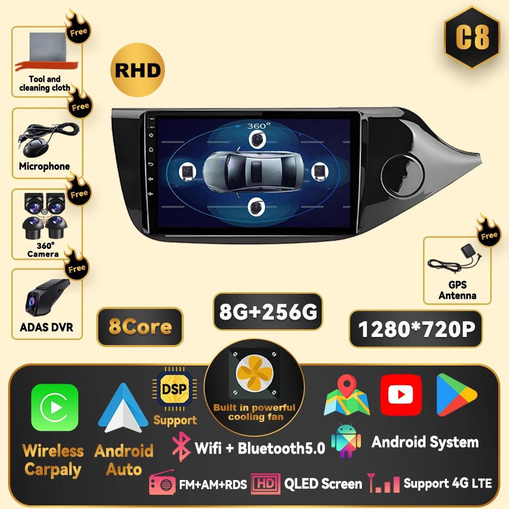 Android 15 QLED Car Stereo for Kia Ceed 2 (JD) 2012-2018 with CarPlay & GPS - image 19