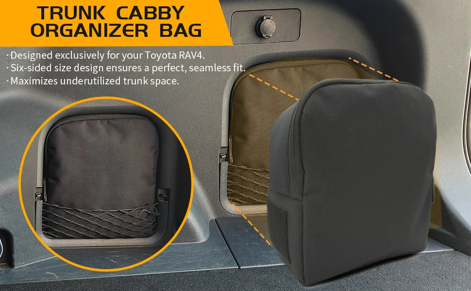 Trunk Side Cubby Storage Bag for Toyota RAV4 2019-2025