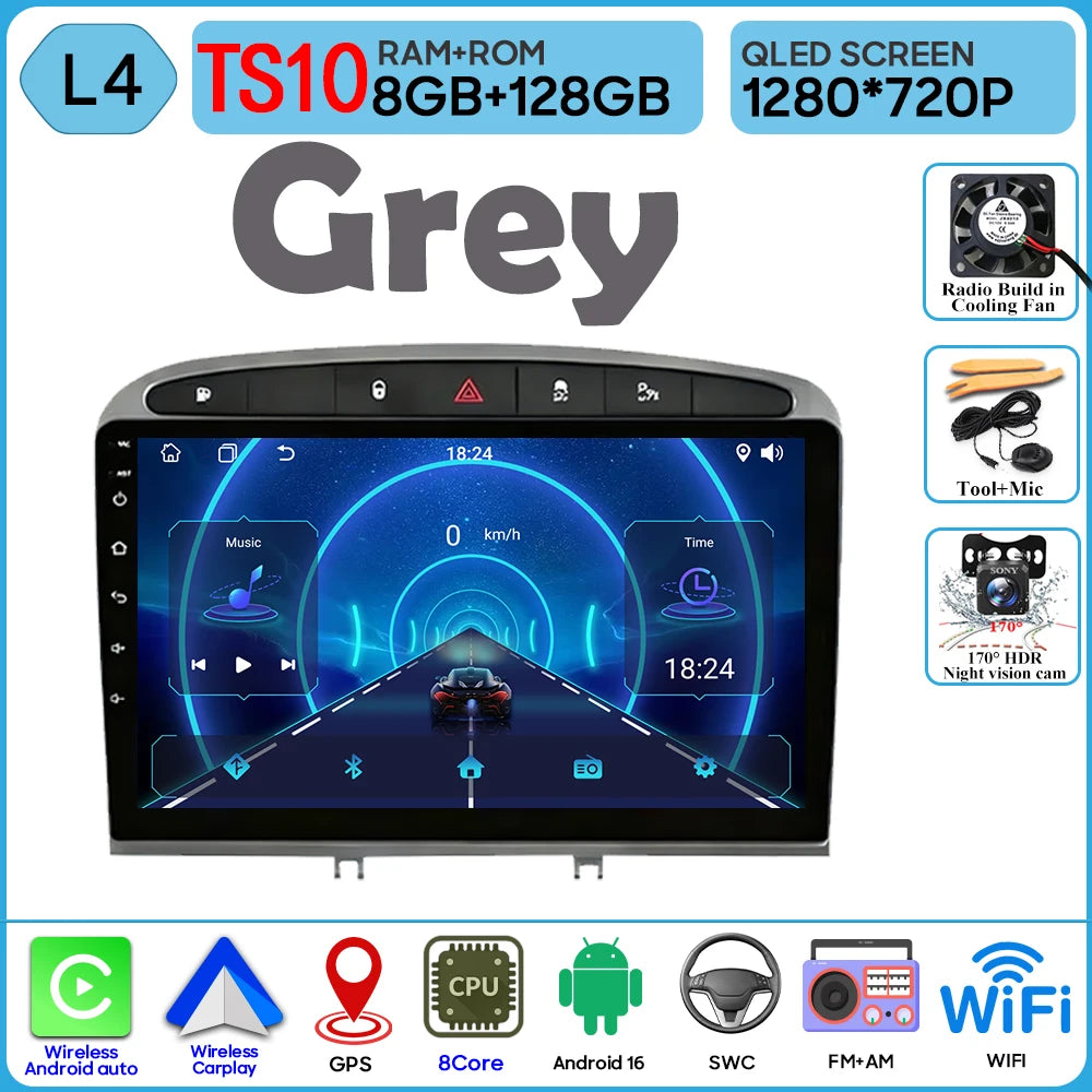 9" Android Car Radio for Peugeot 408/308 with Wireless CarPlay - image 9