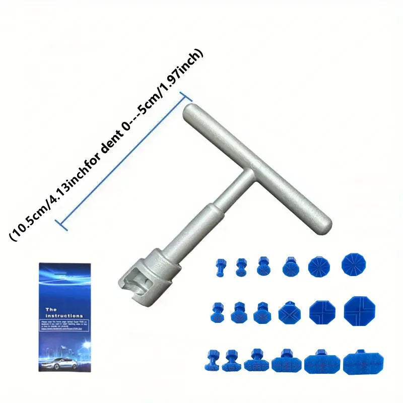 Paintless Dent Repair Puller Kit with 18 Glue Tabs