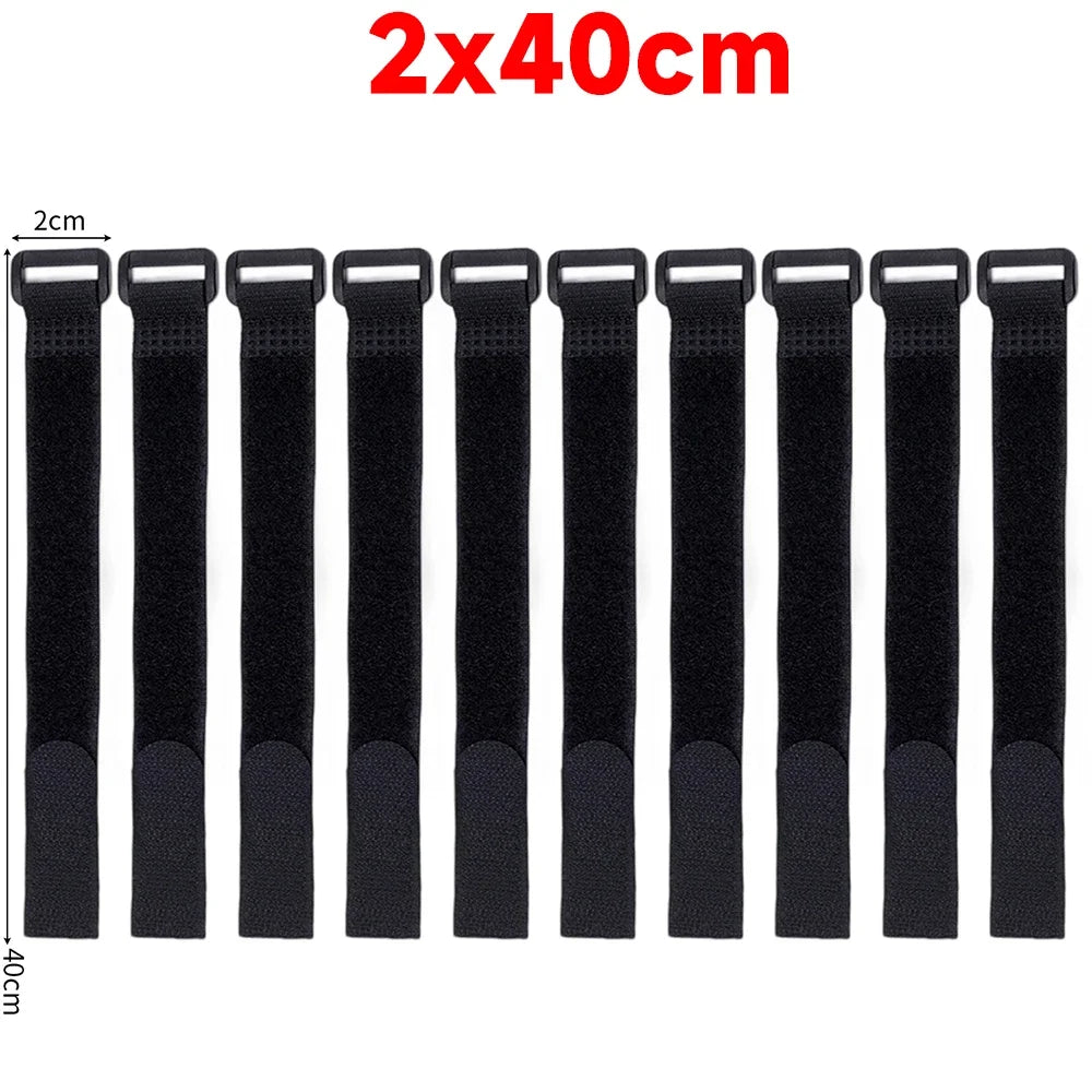Reusable Hook and Loop Cable Ties, Adjustable Nylon Straps, 10-100 Pcs