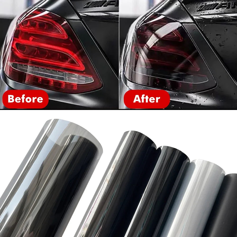 Car Headlight Taillight Tint Film – Gloss Light Smoke PVC Wrap