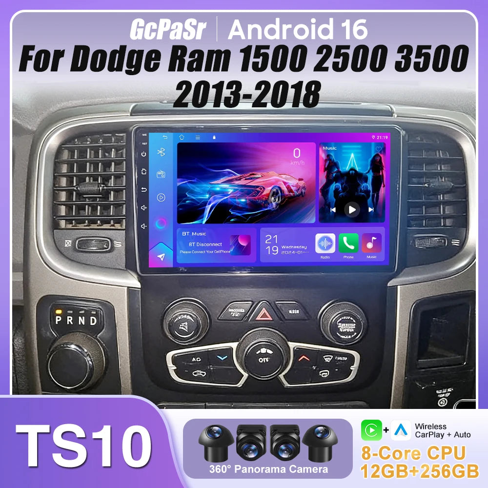 Dodge Ram 2013-2018 Multimedia Player with GPS, Bluetooth, CarPlay
