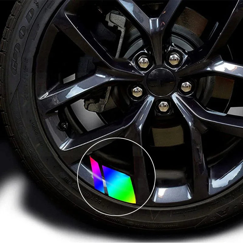 Reflective Wheel Rim Stripe Stickers, 7x10 cm Racing Decals