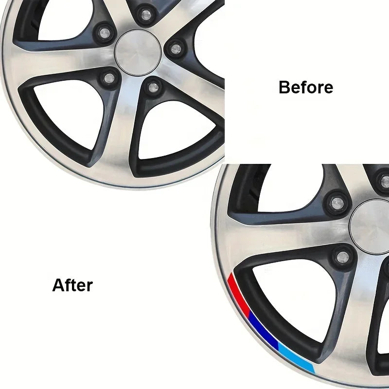 4pc Blue and Red Curved Stripe Decals for Car and Motorcycle - view 6