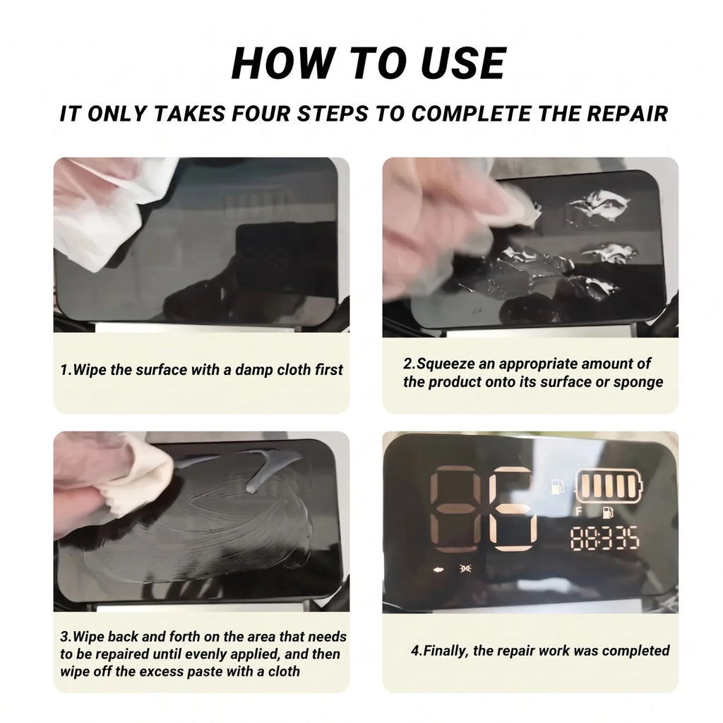 Scratch Repair Wax for Car Dashboard Screens, Glass and Acrylic