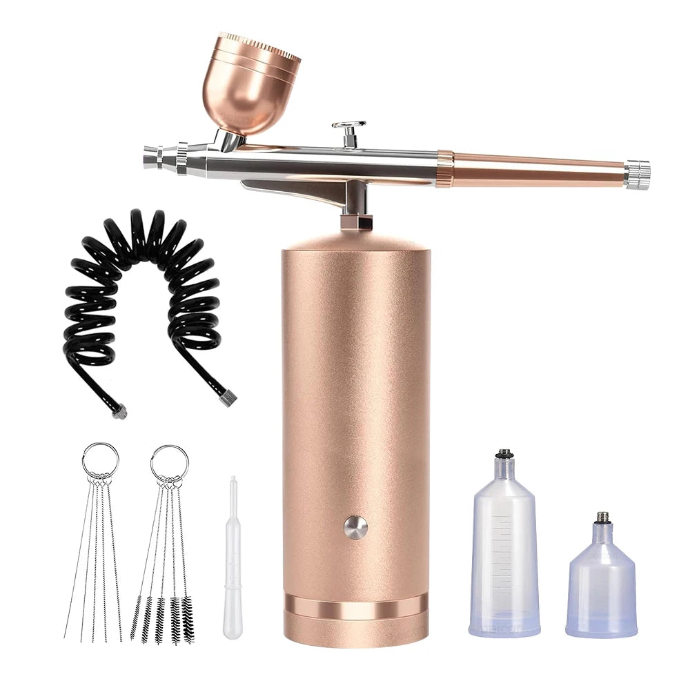Airbrush Kit with Compressor Portable Painting Crafts Sprayer Gun USB Rechargeable Handheld Wireless Airbrush Mini Spray Gun