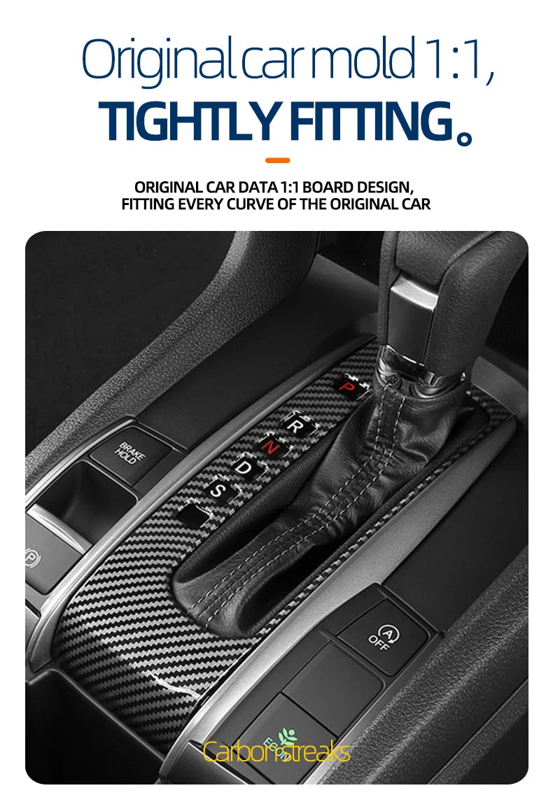 Gear Shift Panel Trim Sticker for Honda Civic 10th Gen Sedan 2016-2021