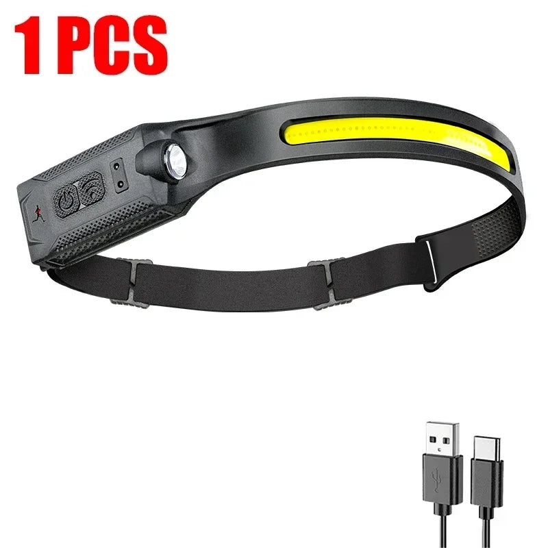 Rechargeable LED Headlamp with 3 Modes for Camping, Running & Emergency