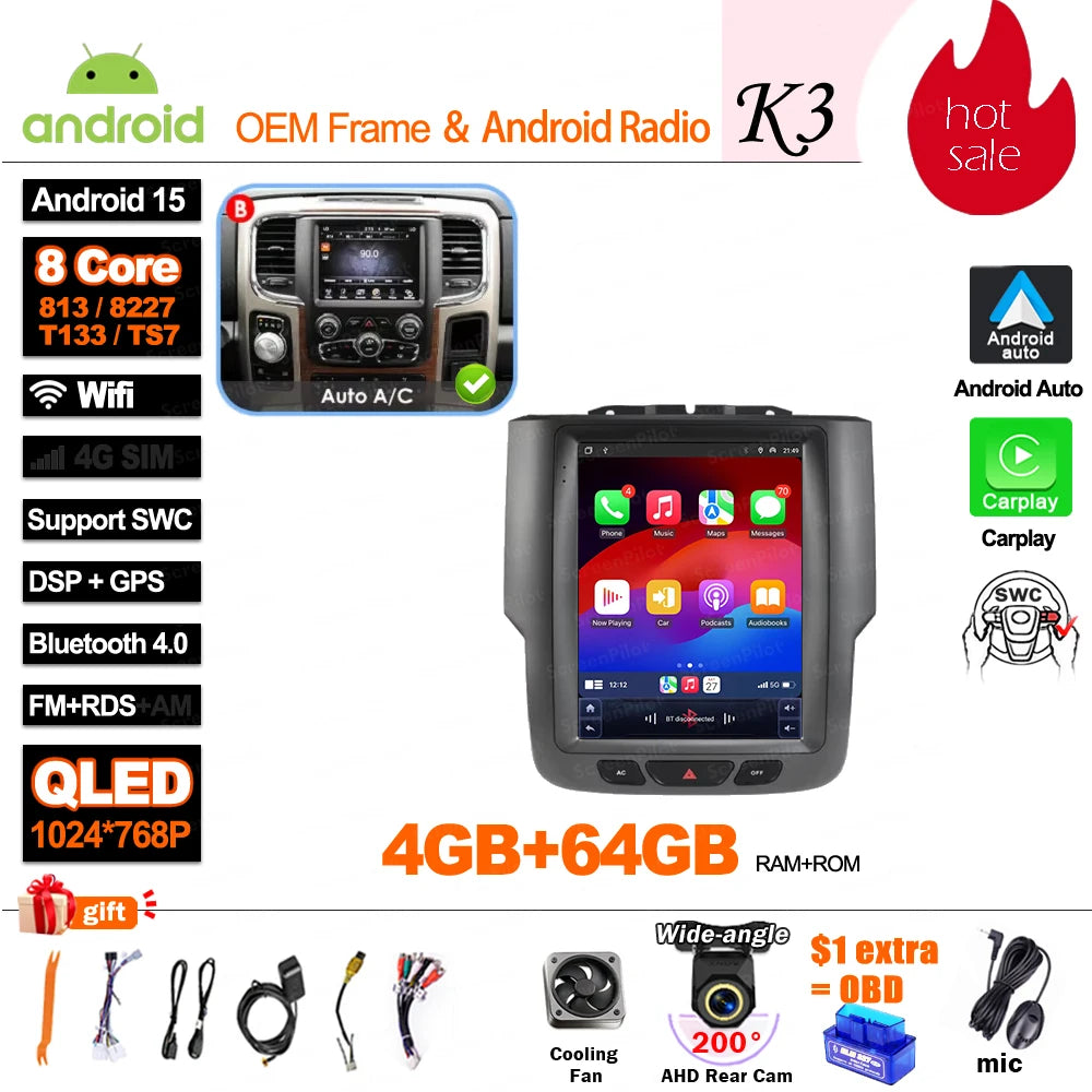 Android 16 Car Stereo Head Unit for Dodge Ram 1500 2500 3500 2013-2018 - image 36