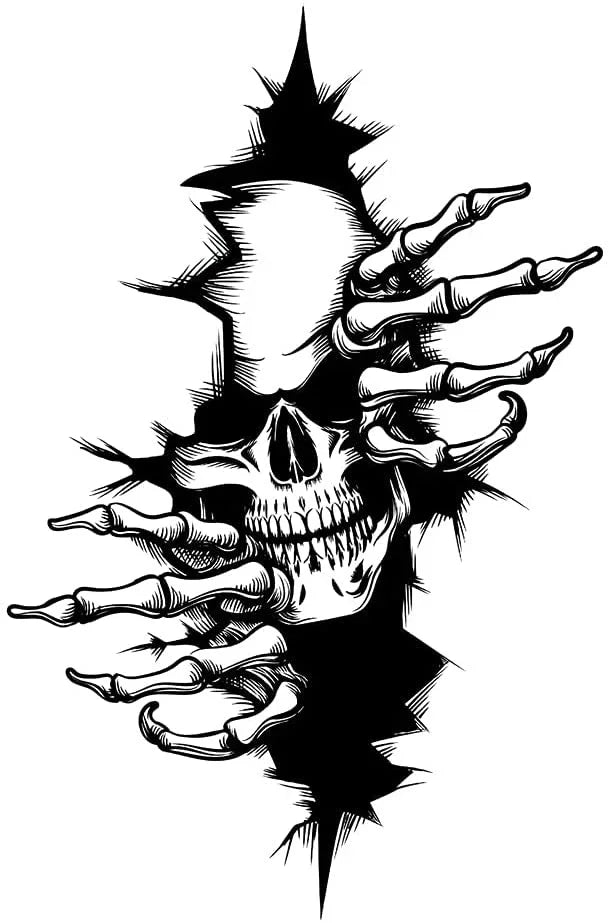 15cm Horror Skeleton Motorcycle Sticker, Waterproof PVC Decal - view 8