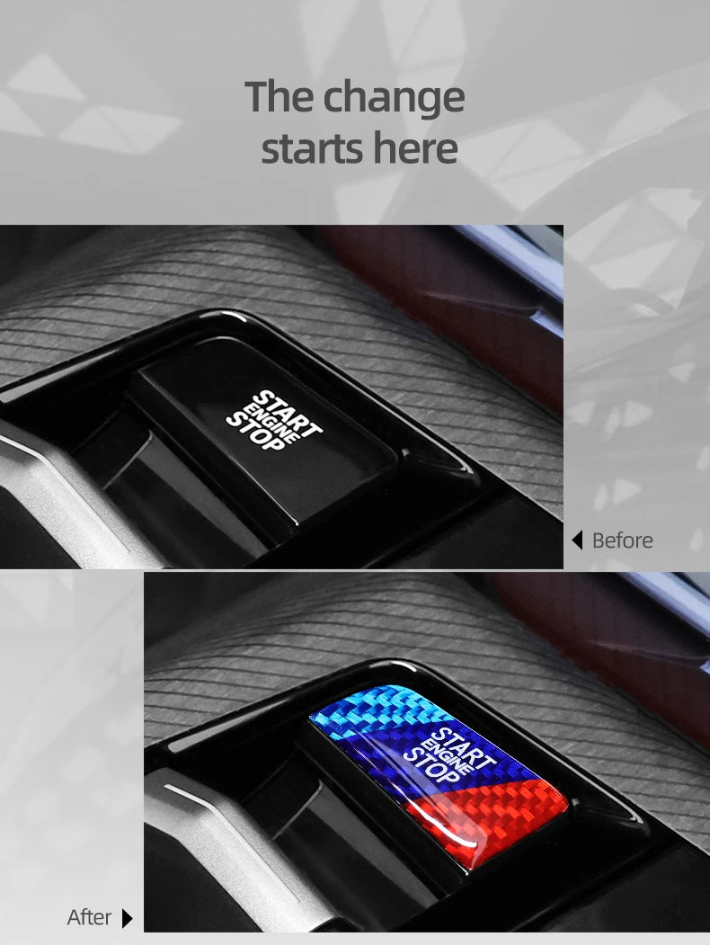 Carbon Fiber Look Start/Stop Button Sticker for 5 Series, X3