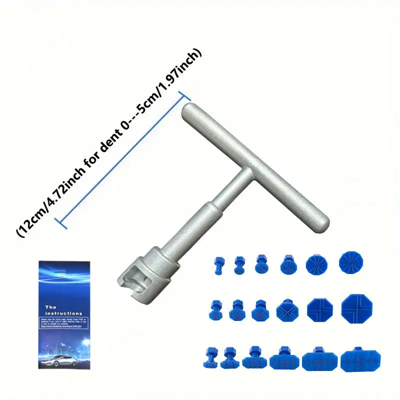Paintless Dent Repair Puller Kit with 18 Glue Tabs